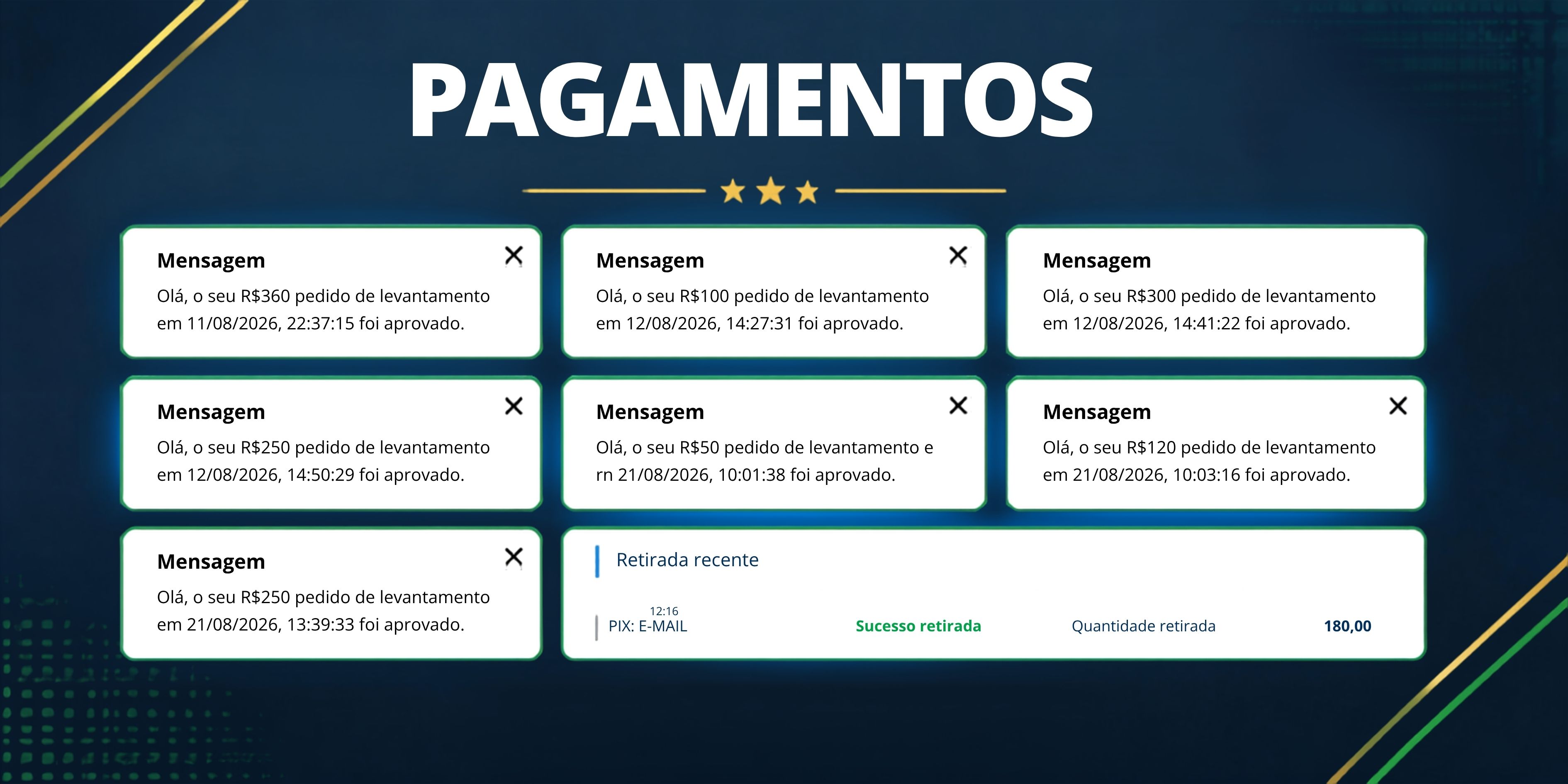 Comprovantes de Pagamentos Aprovados